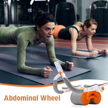 Automatic Exercise Roller Wheel with Dual Elbow Support and Timer